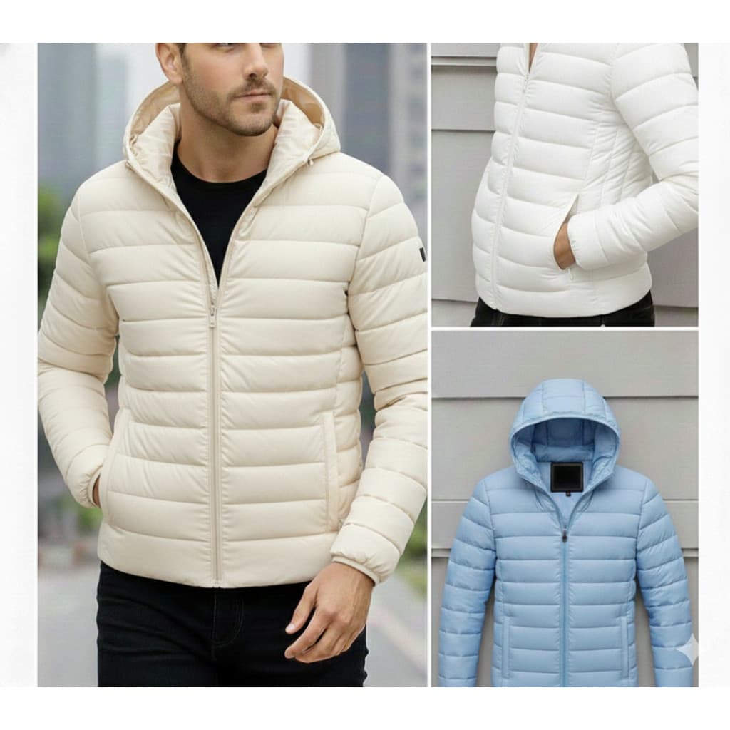 1 Ou Kit Com 2 Jaquetas Puffer Bobojaco Impermeável de Frio Blusa Masculina Inverno com Capuz Removível