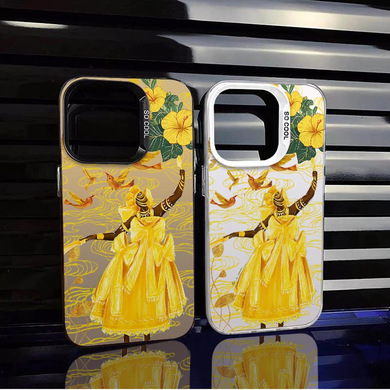 capinha de celular Oxum e flores para iphone 13 normal 15 14 11 12 17 16 pro max 17 Air 15 plus 14 pro capa capinha