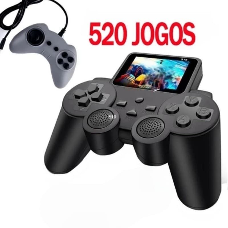 Novo controle de videogame retrô e tela Led e 520 jogos S1020260830