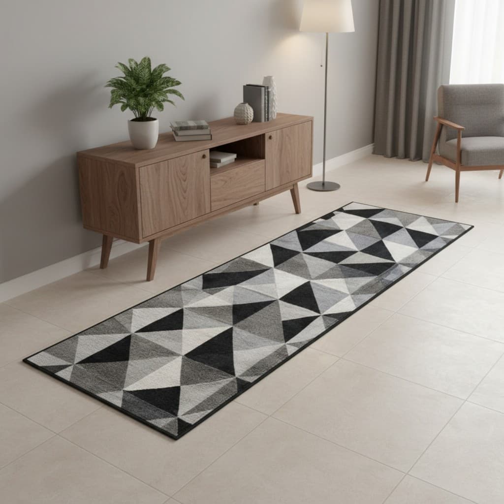 Tapete Passadeira Jacquard Antiderrapante Sala Quarto Corredor
