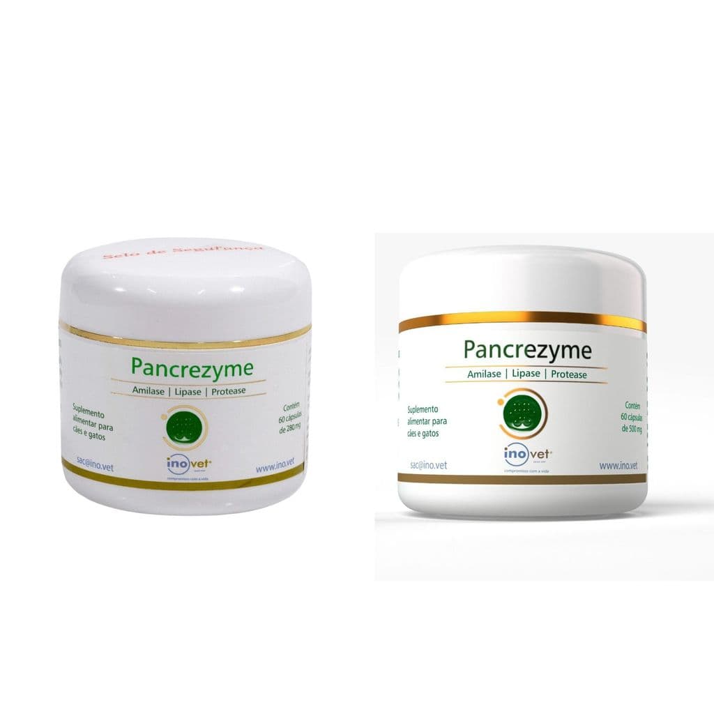Pancrezyme Pancreatite Digestão Absorção Nutrientes Cão Gato Suplemento Digestivo 280mg e 500mg