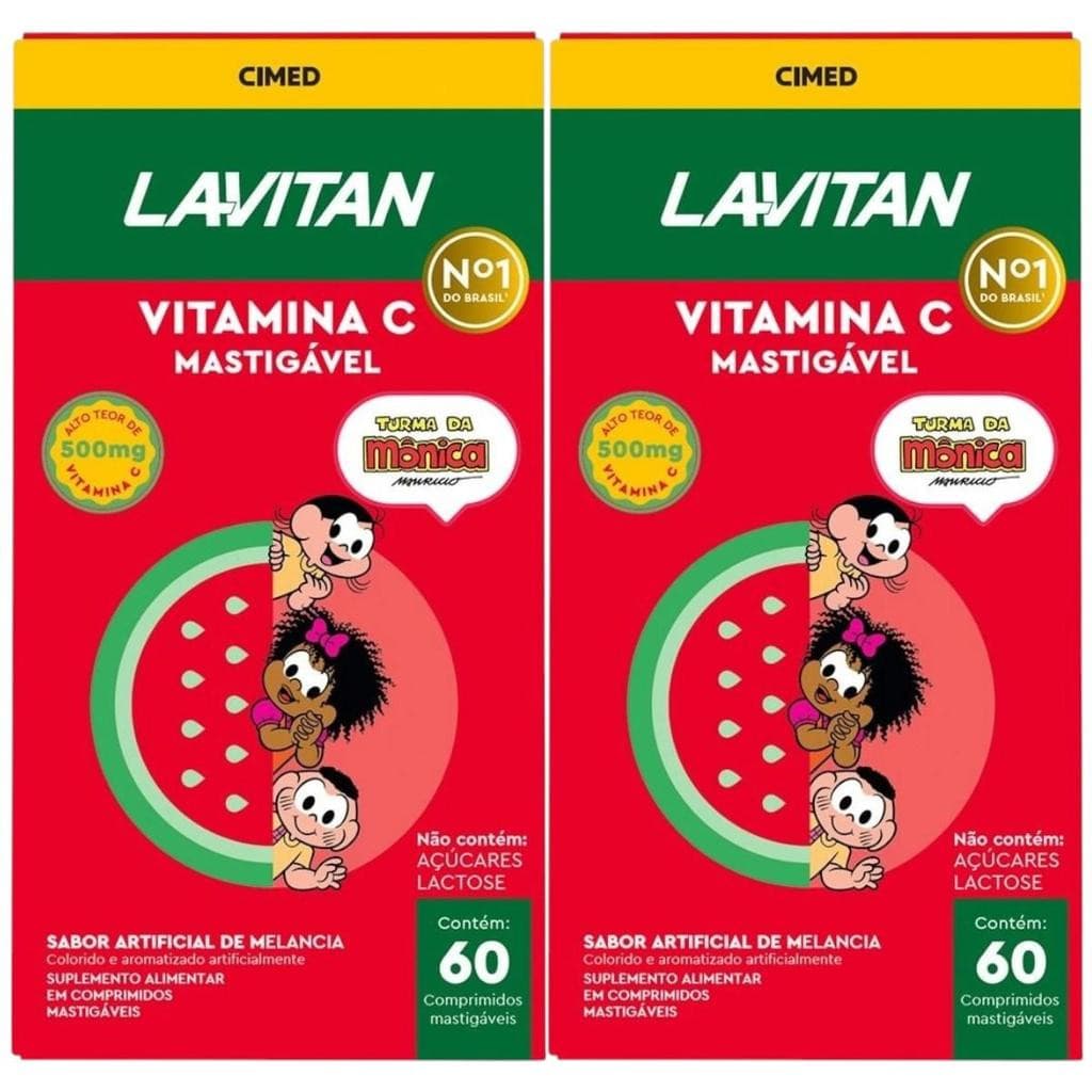 Kit c/2 Suplemento Imunidade Vitamina C Infantil 60Cp Cimed Lavitan