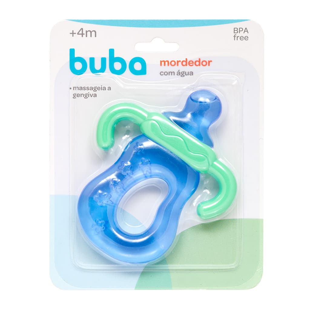 Mordedor com Água Buba Mamadeira Resfriável Azul