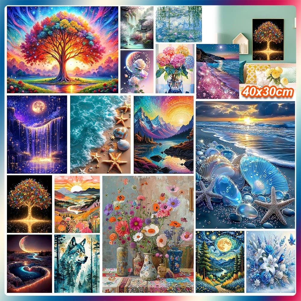 5D quadrado Pintura Diamante 40x30cm ponto pintura diamante artesanato arte pintura decoração para casa presentes