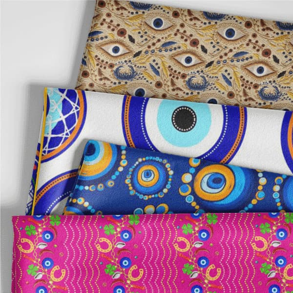 Tecido Sarja Impermeável Estampas Olho Grego Variados Costura Patchwork Pano Bolsa Artesã