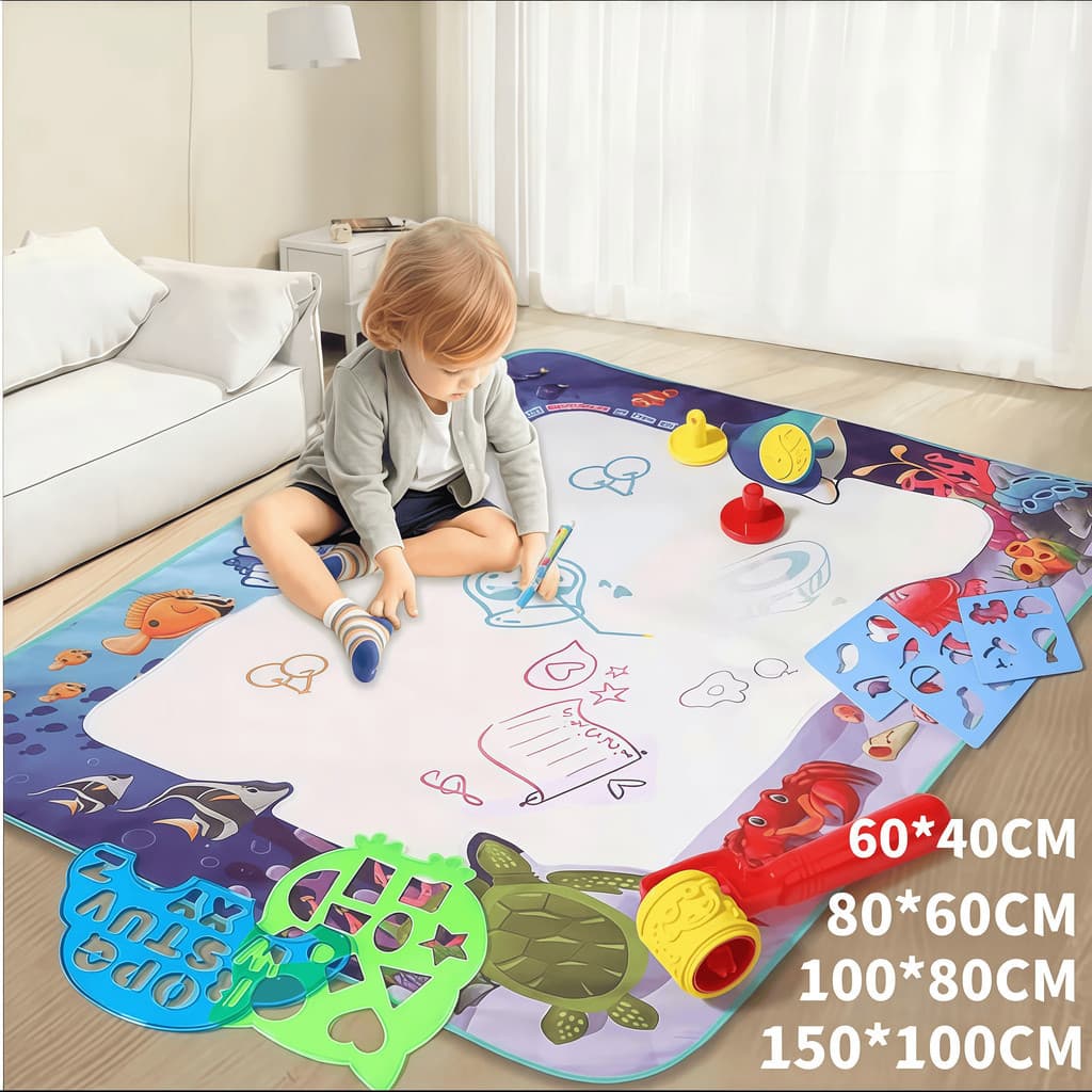 Tapete de Água Mágico Brinquedo Educativo para Criatividade Reutilizável com Canetas Presente VIVA