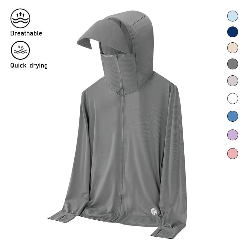 UNIQL0 Jaquetas De Proteção Solar UPF50 + Resistentes A UV Jaqueta Protetora Masculina Com Capuz Casual Solta Respirável