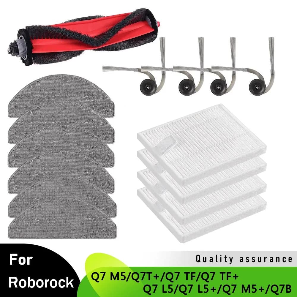 Para Roborock Q7B Q7T + Q7 M5 L5 TF + Robô Aspirador De Pó Peças Acessórios Filtro Mop Pano Escova Lateral Principal