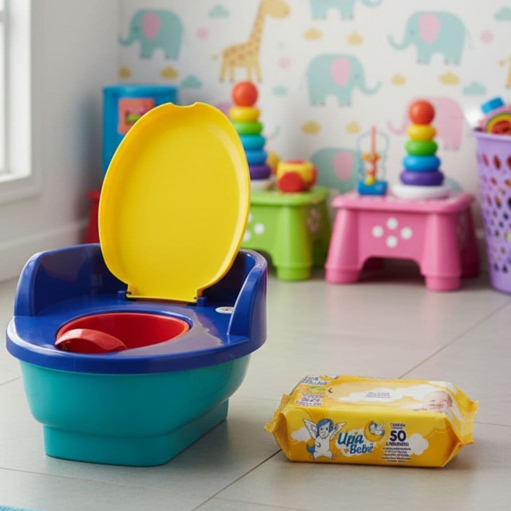 Kit Desfralde Bebê Troninho Infantil 3 em 1 Love + Toalhas Umedecidas Upa Bebê - Prático Confortável