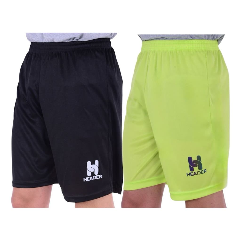 Kit 2 Short Header Masculino Academia Futebol Treino Musculação