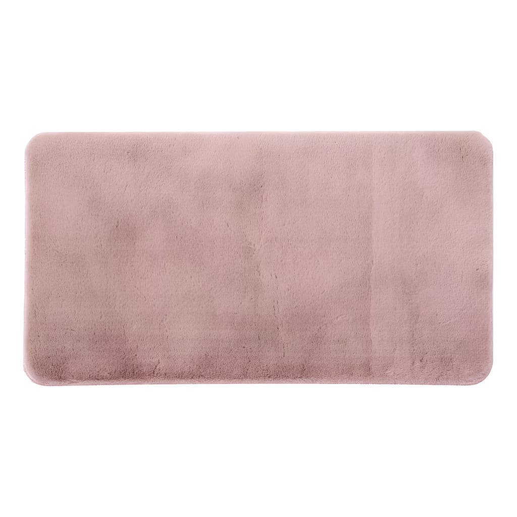Tapete Felpudo Antiderrapante Rosa Poliéster 66x180cm Jolitex Sala Tapete Passadeira Pele Coelho Antiderrapante Melody