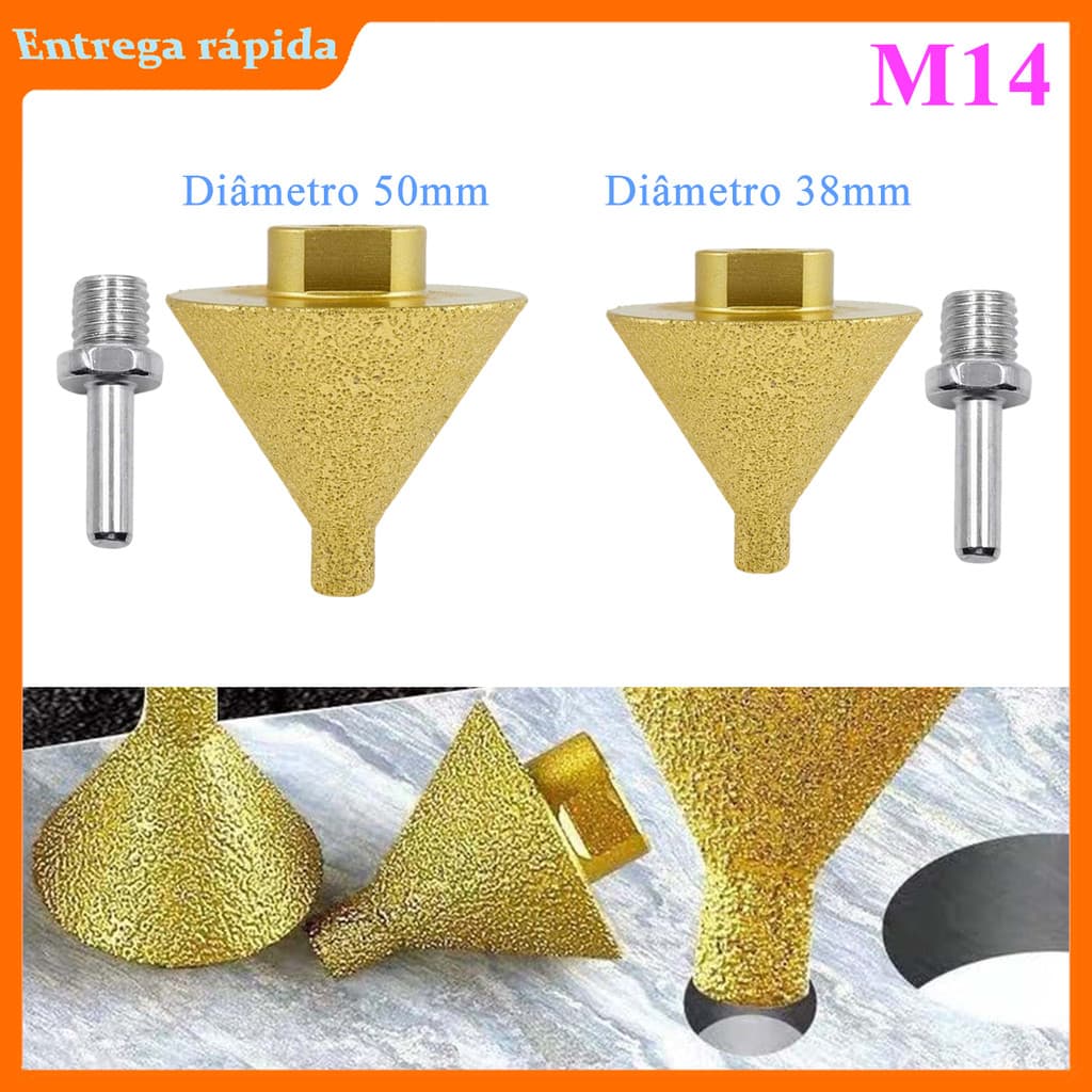 M14 diamante fresagem chanfradura broca especial Broca dourada para moedor de ângulo de aço de manganês alto