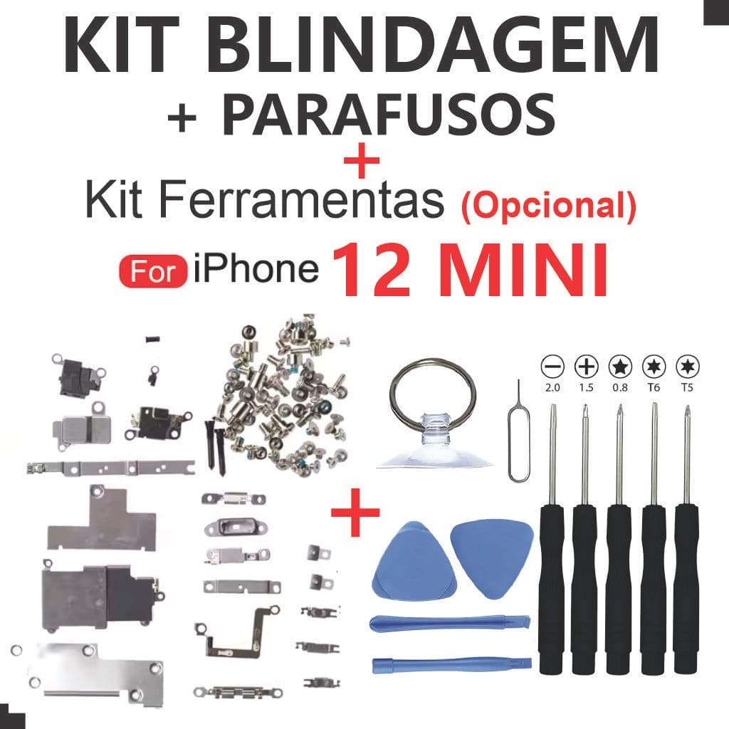 Kit Blindagem 12 MINI + Parafusos Interno Completo + Kit Ferramentas