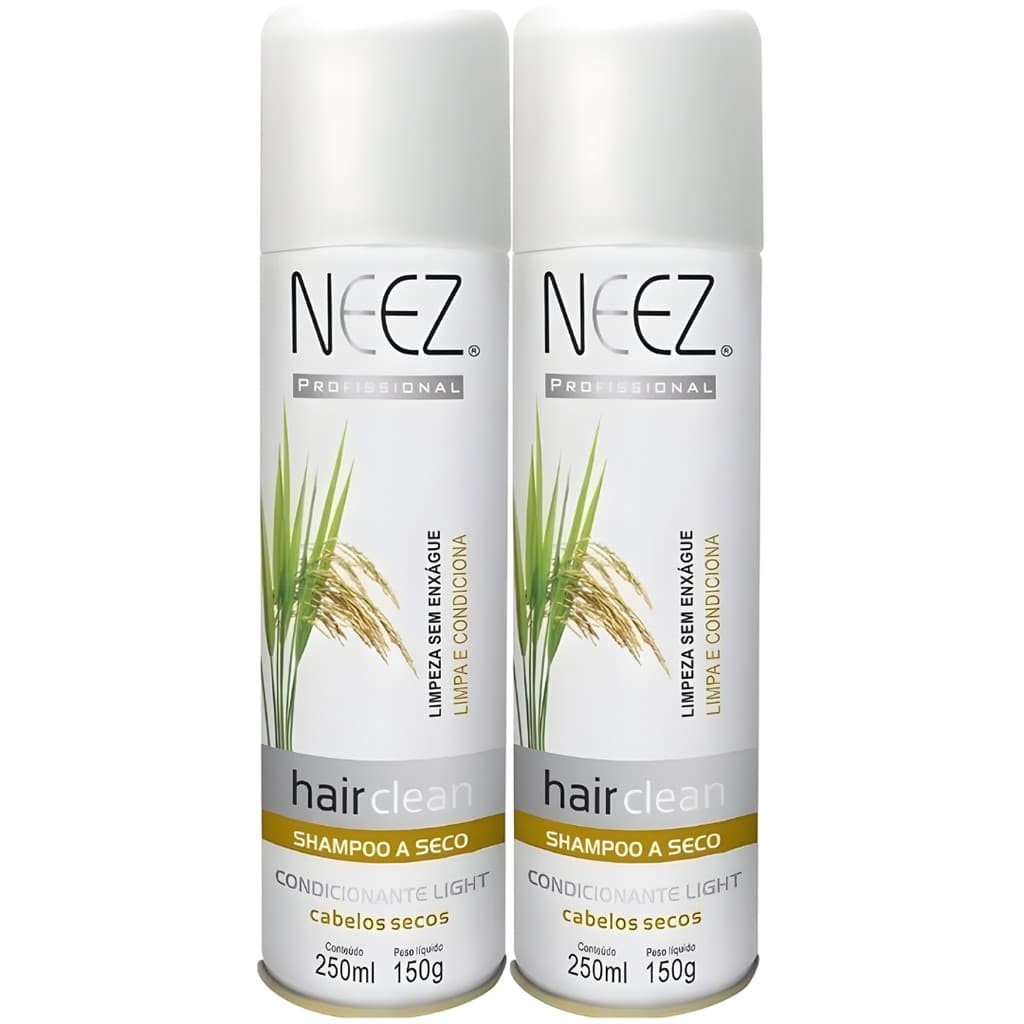 Kit 2 Shampoo A Seco Para Cabelos Secos Neez Profissional Hidratante Limpeza Revitalizante 250ml