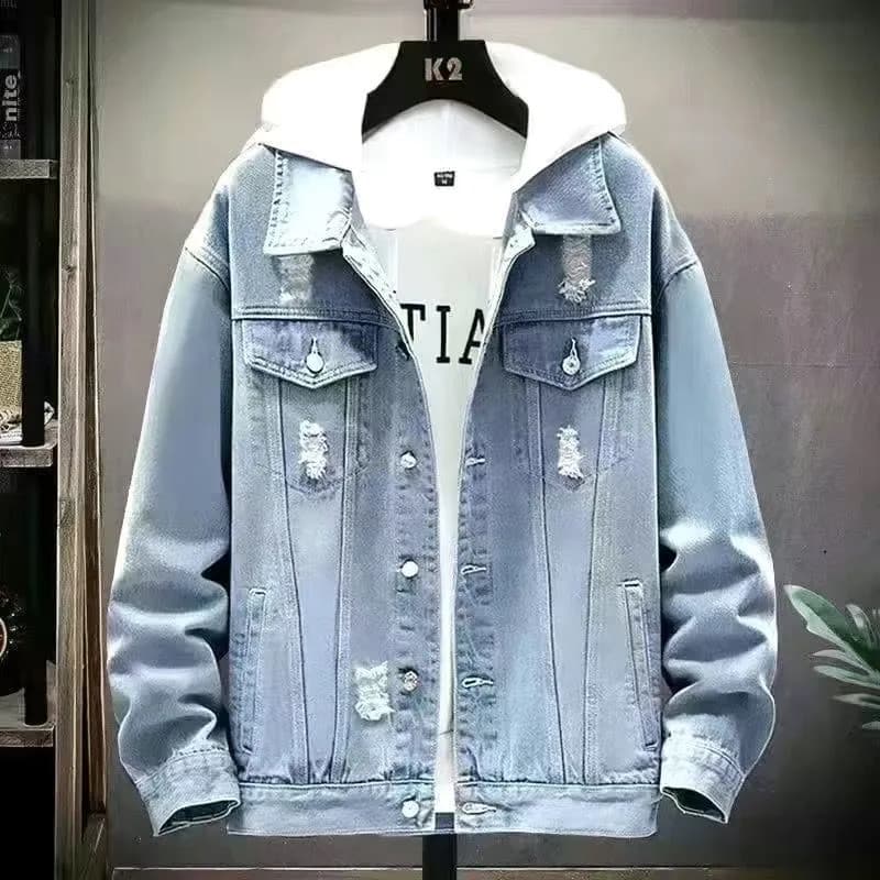 Jaqueta jeans americana masculina outono retrô nostálgico ferramentas tamanho grande Street Wear Top jaqueta masculina p