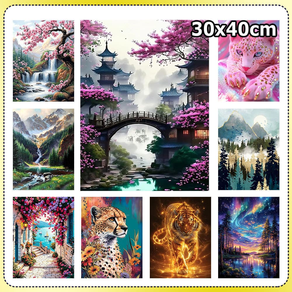 30x40cm Pintura com diamantes quadrados decoração de parede para casa pintura com diamantes 5D pintura artesanal DIY