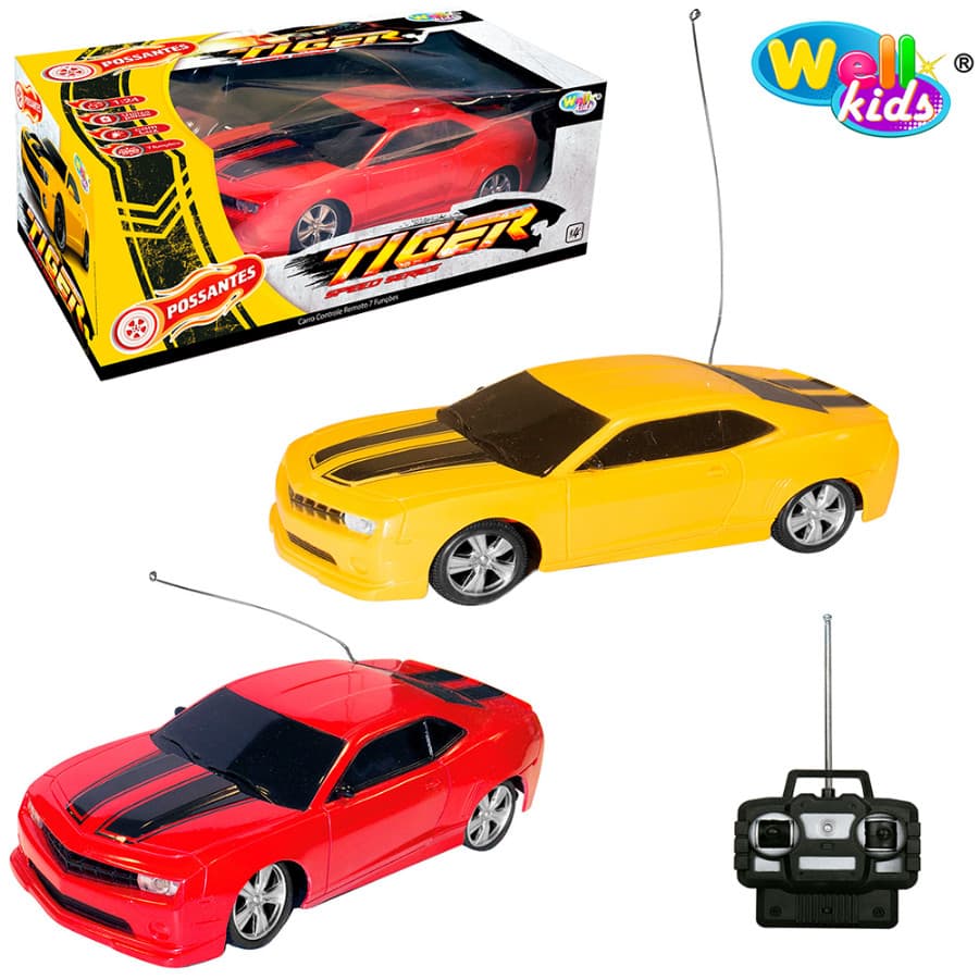 Carrinho Controle Remoto 7 Funções Camaro Possante Tiger Speed - Wellkids