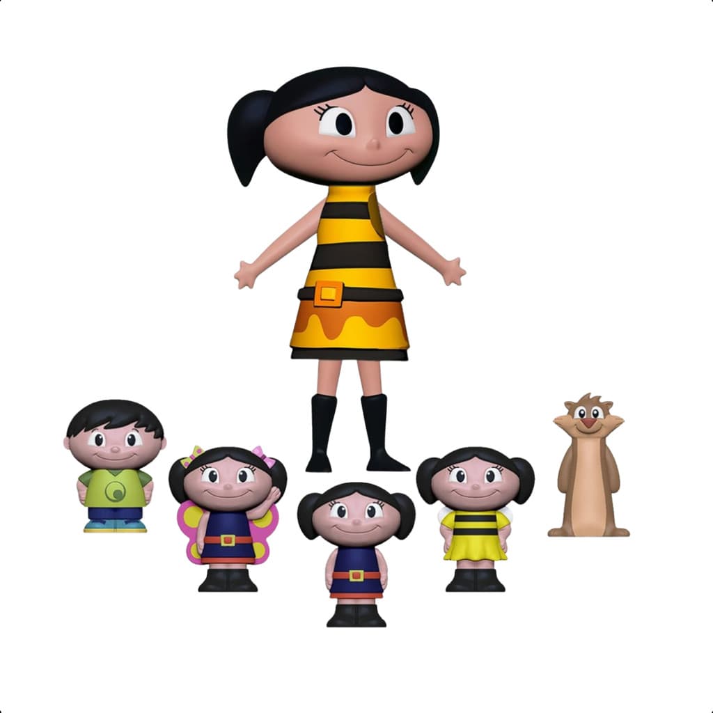 Boneca Luna Abelha O Show da Luna Articulada Vinil 20cm + Dedoches Little Figs