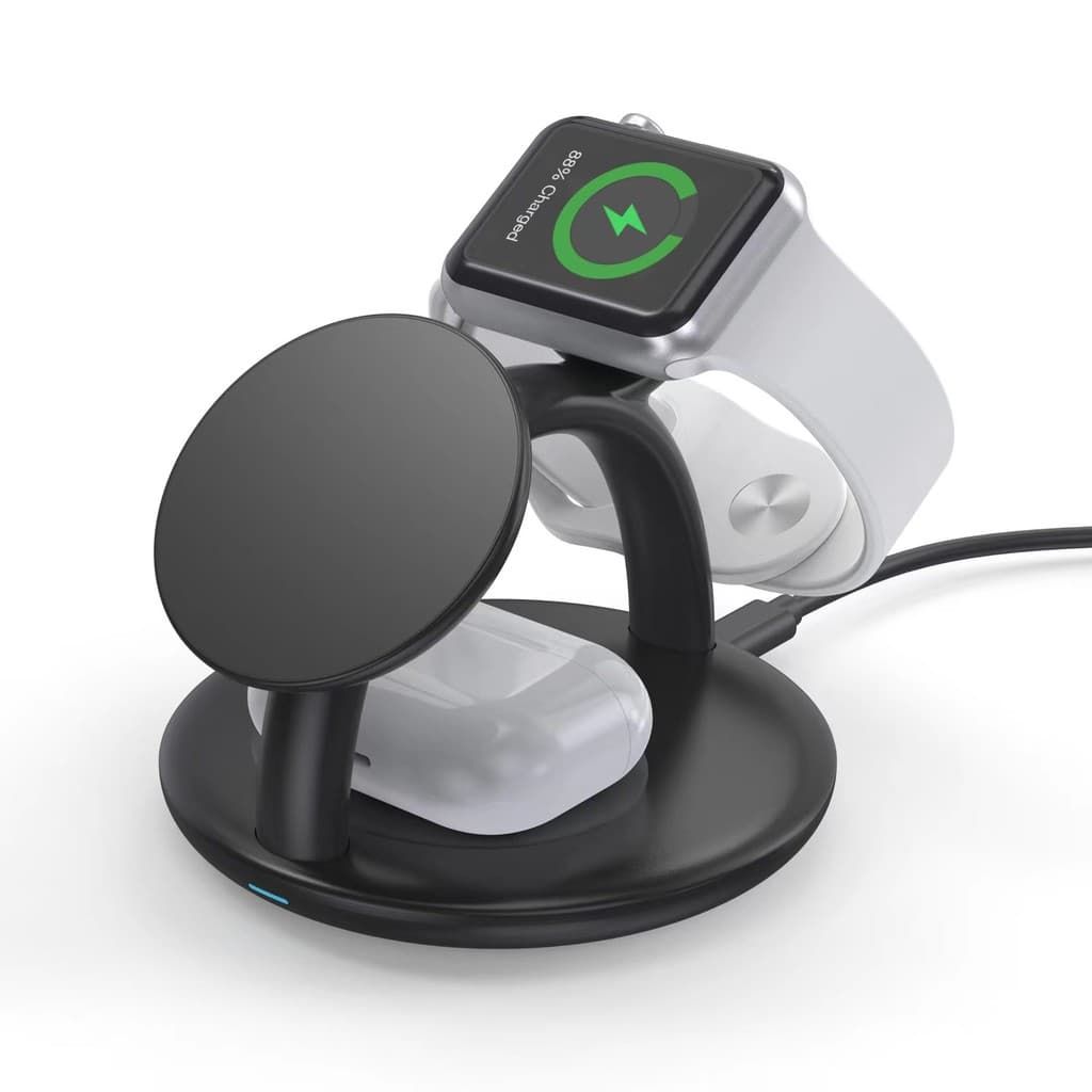 2026 Estação de carregamento sem fio 3 em 1 adequada para carregador MagSafe, suporte de carregador magnético rápido de 