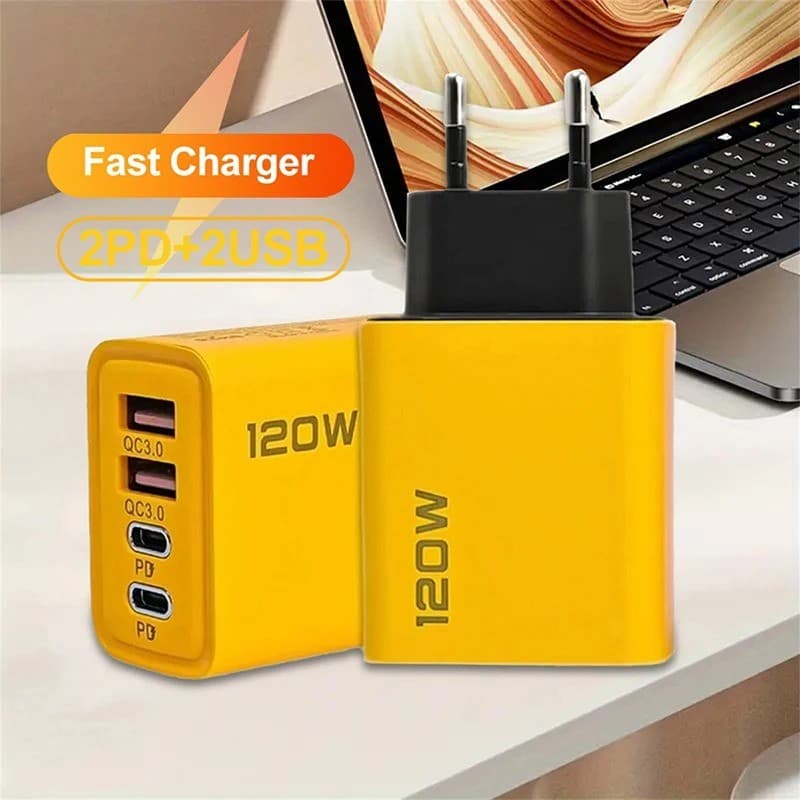 Carregador PD USB-C De 4 Portas , Carga Rápida 3.0 Tipo , Carregadores De Telefone , Adaptador De Carregamento Rápido Pa