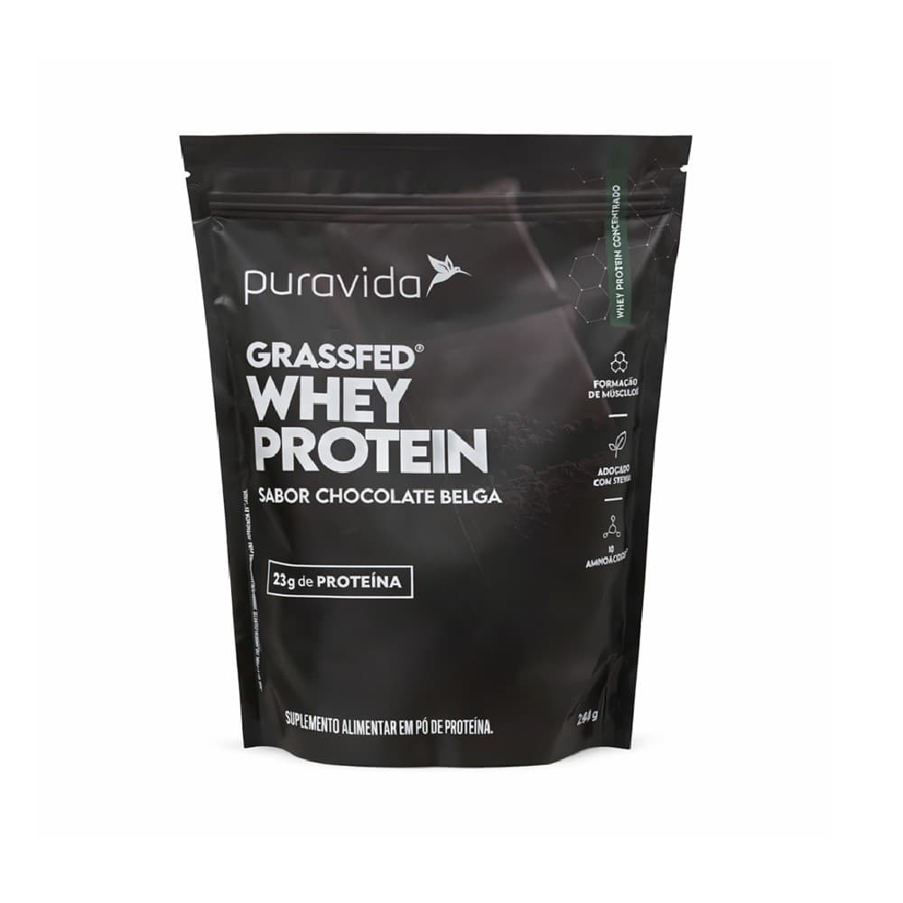 Whey Protein Grassfed Chocolate Belga - 450g Puravida