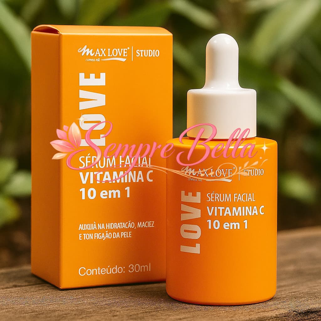 ✨ Sérum Facial Vitamina C 10 em 1 Max Love 30ml – Clareador, Antioxidante e HidratanteQG1J
