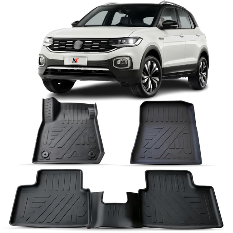 Jogo Tapete Automotivo Bandeja T-Cross 2019 2020 á 2025 3 Peças