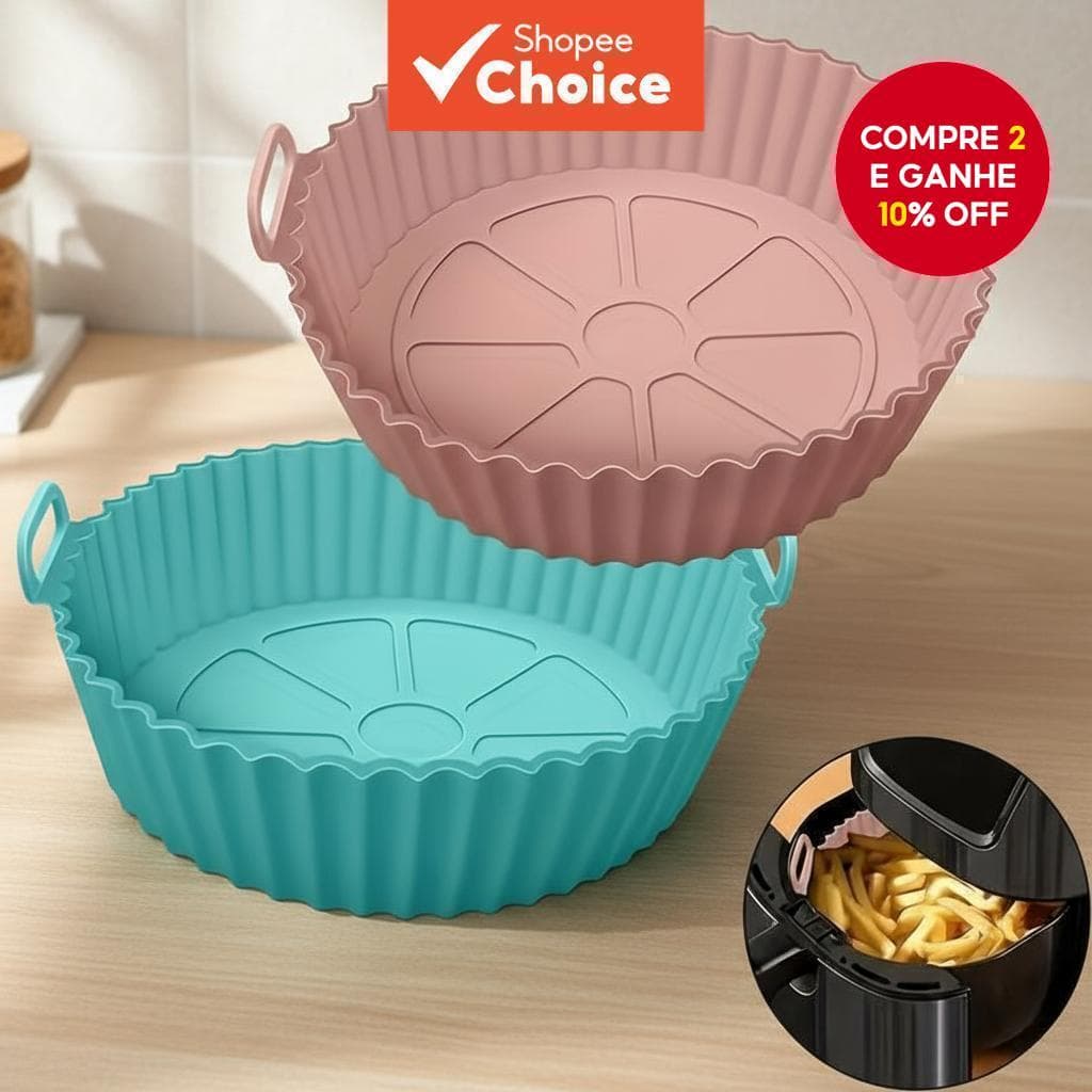  Forros de papel para fritadeira sem óleo reutilizáveis e bandejas de silicone para cozinha