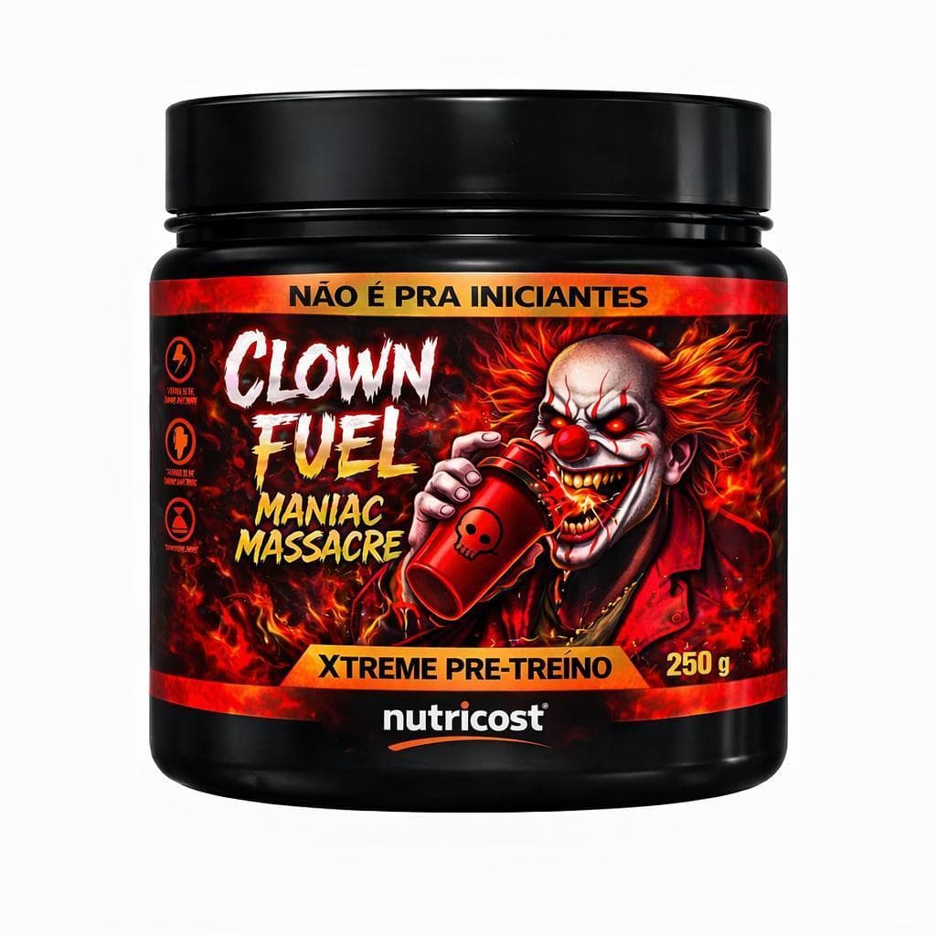 Clown Fuel Extreme Pré-Treino 250g – Força Brutal, Resistência e Pump Insano