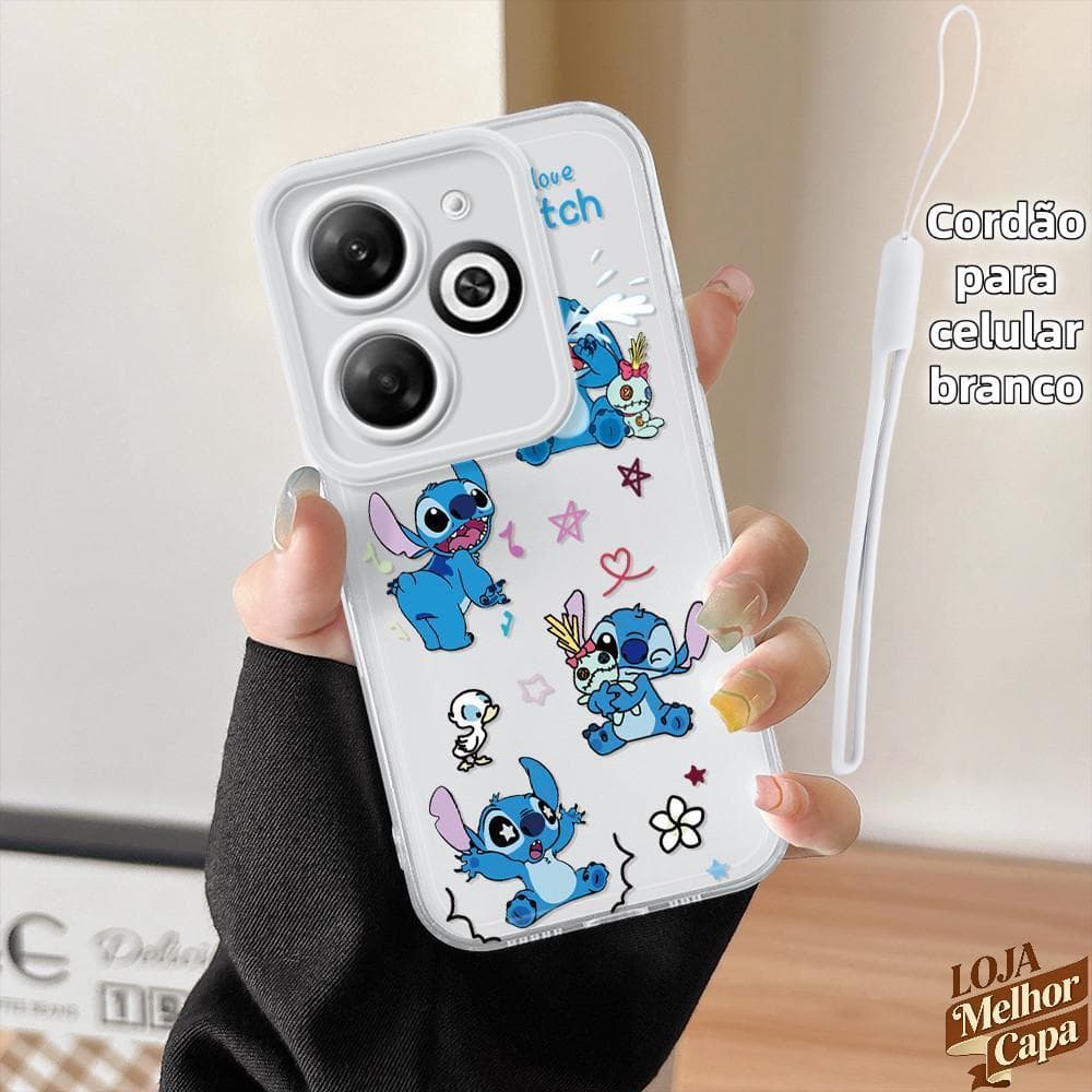 Capinha Stitch Transparente Capa De Celular Para Case Infinix Smart 8 Pro HD Plus Hot 40i Normal Silicone Capas 0039 TSY