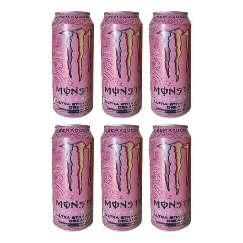 Kit 6 Energético Monster Ultra Strawberry Dream 473ml Zero
