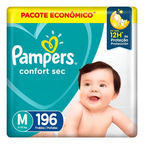 Fralda Pampers Confort Sec Tamanho M 196 Unidades Sem Genero M Sem Gênero