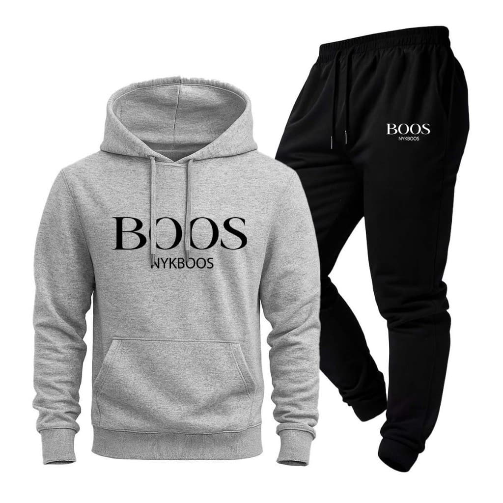 Conjunto Moletom BoosNyk Calça E Blusa de Frio Capuz Bolso Canguru Unissex  Algodão PROMOÇÃO