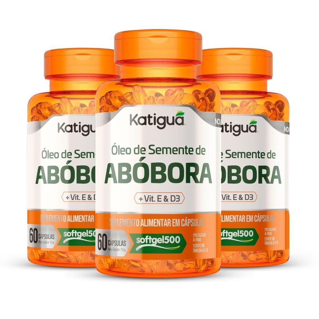 Óleo de Semente de Abóbora Concentrado 60 Cápsulas Gel Rico em Ômega 3 e Vitaminas