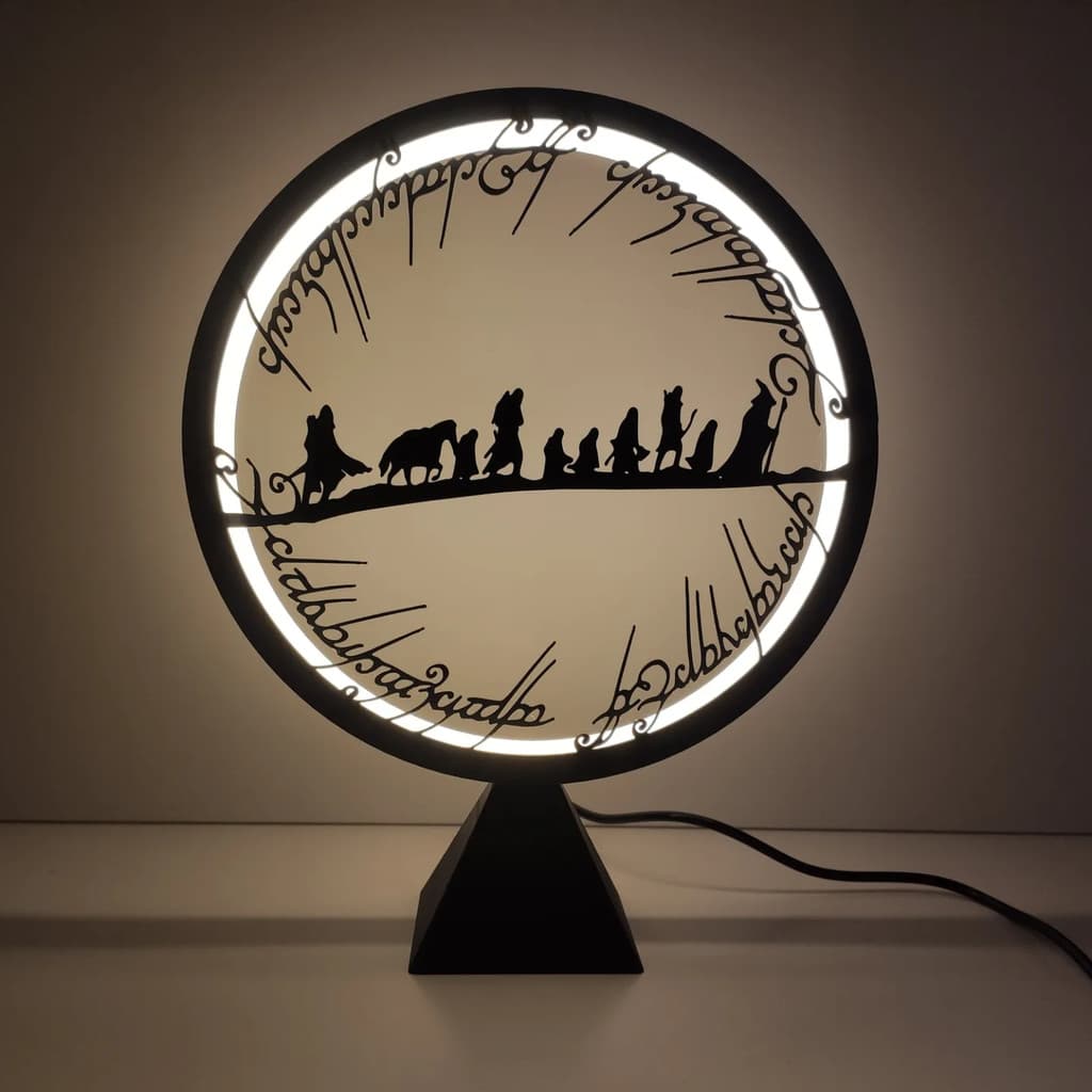 Luminária Jornada da Sociedade LED Premium Decoração LOTR | Abajur Geek LED Para Sala e Quarto