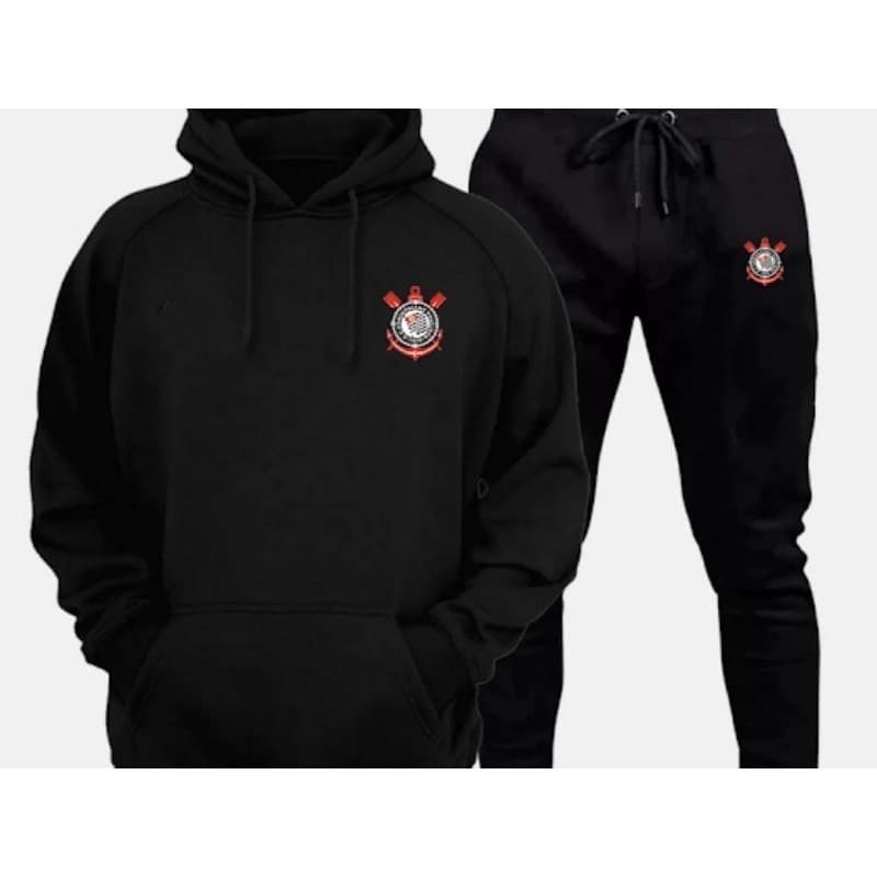 kit conjunto moletom calça+blusa agasalho feminino / masculino blusa frio unissex timão modelo canguru PRODUTO MUITO BOM