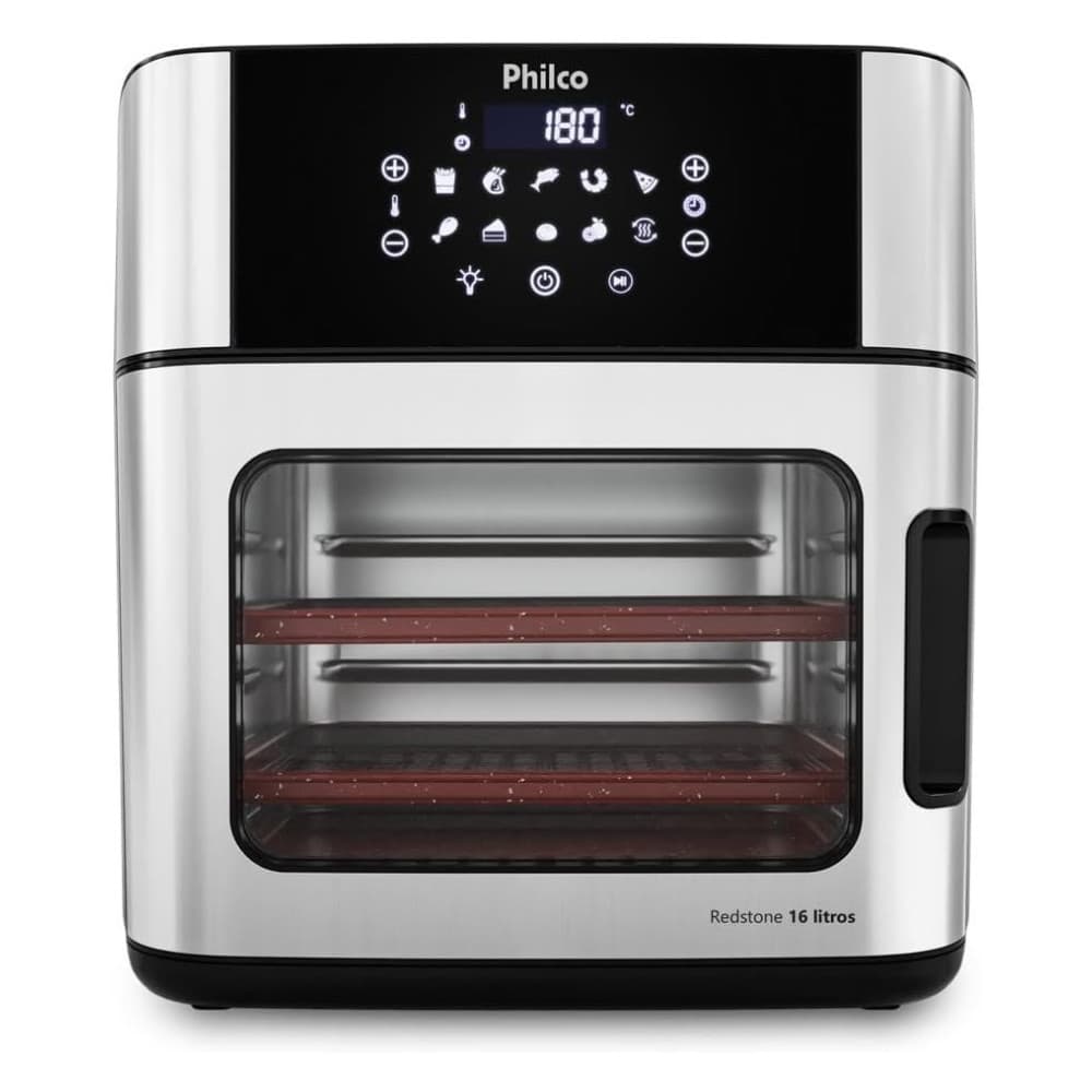Air Fryer 4 em 1 16 Litros Philco PAF16A 220V Painel Digital Forno Elétrico Sem Óleo Assa Grelha Desidrata