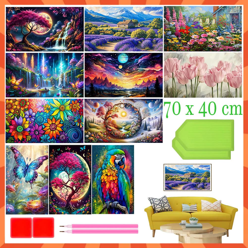 70 x 40 cm, Kits de pintura de diamante 5D DIY para adultos, arte de diamante, pintura de diamante, broca completa