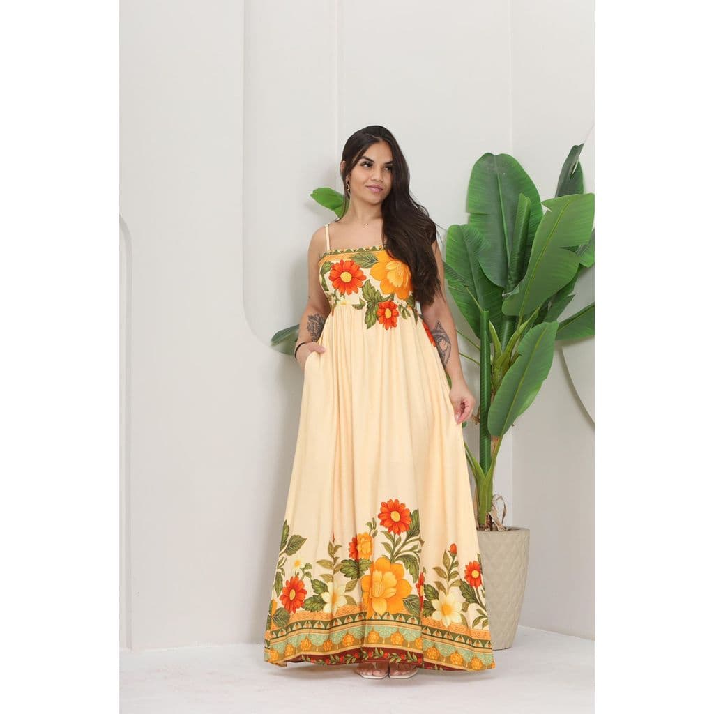 🔥 Vestido Longo Floral Feminino Soltinho Elegante – Vestido Verão Leve Confortável Moda Feminina Casual e Passeio