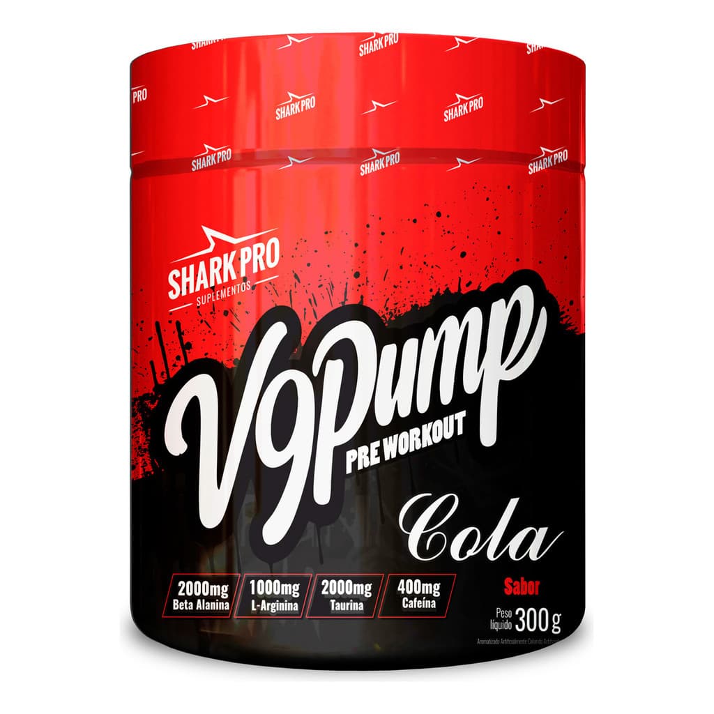 V9-pump Pre Workout - 300g Sabor Cola - Shark Pro Pre Treino