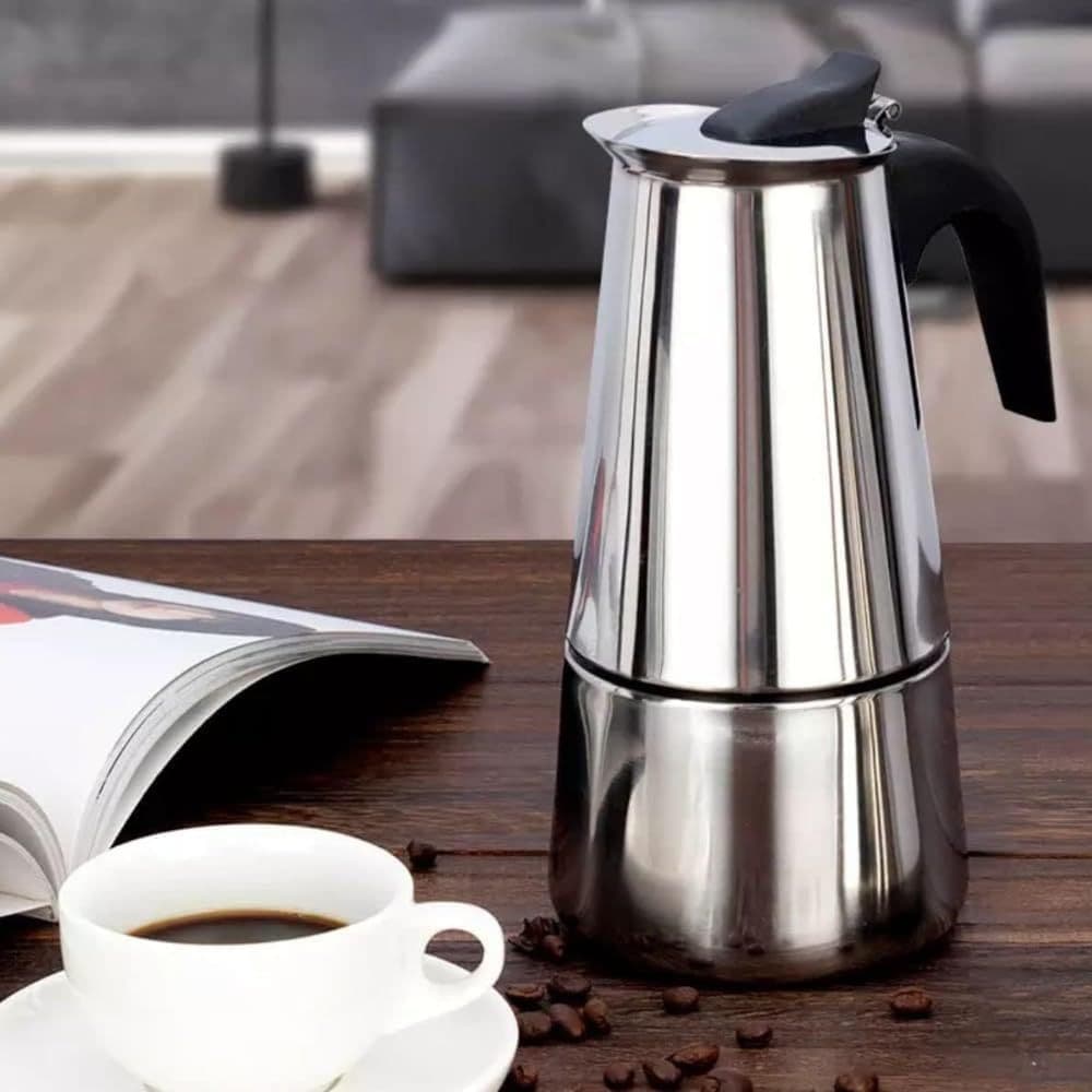 Cafeteira italiana inox 6 ou 2 xícaras moka café expresso fogão cozinha