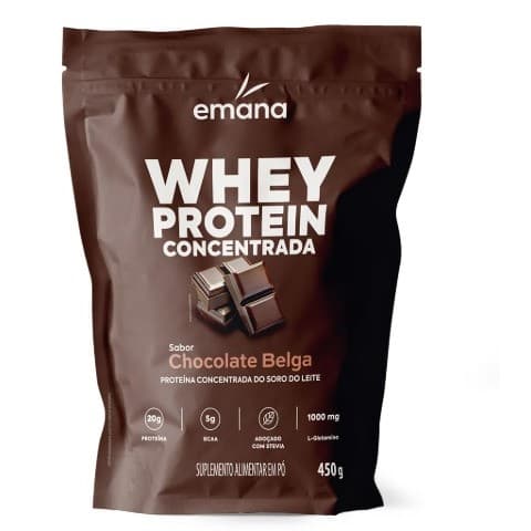Whey Protein Concentrado Emana Chocolate Belga - 450g