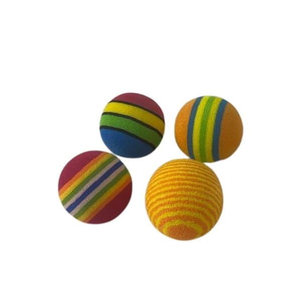 Kit 4 Bolinhas Coloridas Para Gatos Brinquedo Pet Bola
