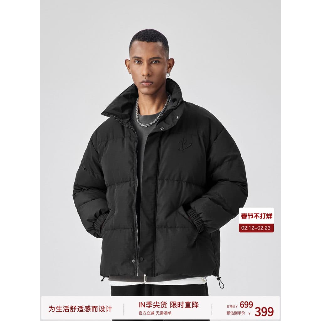 BODYDREAM jaqueta inchada gola pão para baixo jaqueta masculina inverno jaqueta Casual casal jaqueta quente espessada