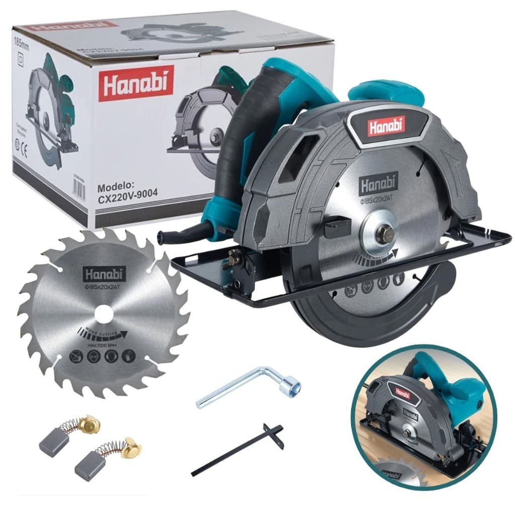 【Hanabi】Serra Circular 1800W Elétrica Profissional Hanabi Disco 185mm 8000rpm Potente P/ Obra Hanabi