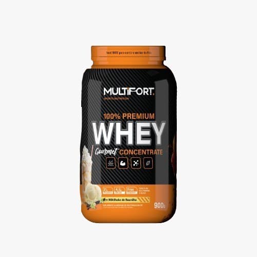 Whey Protein Gourmet 23g Proteína Concetrado 900g , Baunilha, Chocolate e Morango - Multifort