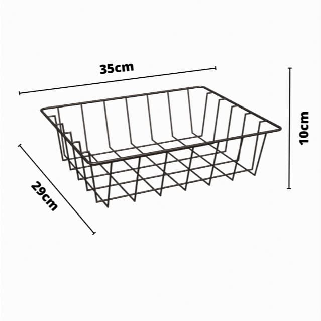 Kit 6 Cestos Aramados Multiuso 35x29cm Organizador de Cozinha e Fruteira Preto ou Branco