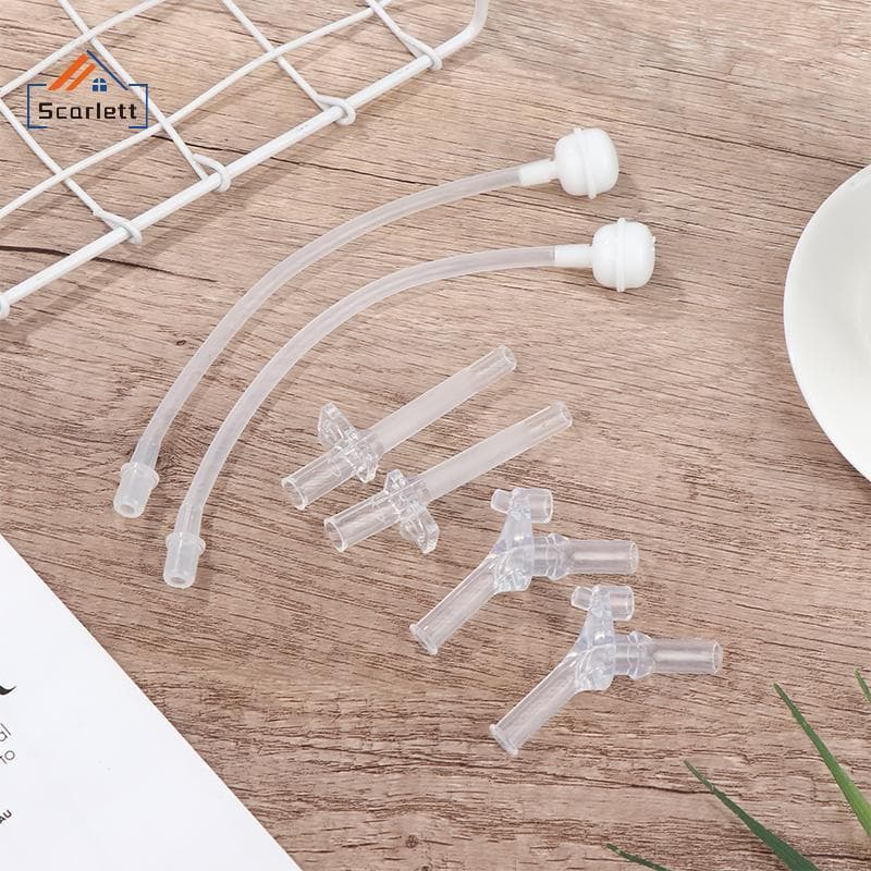 [Scarlett] 2 Peças Garrafa Infantil Canudo De Silicone Líquido Para Alimentação Com Canudinho Acessório Mamadeira [Prefe