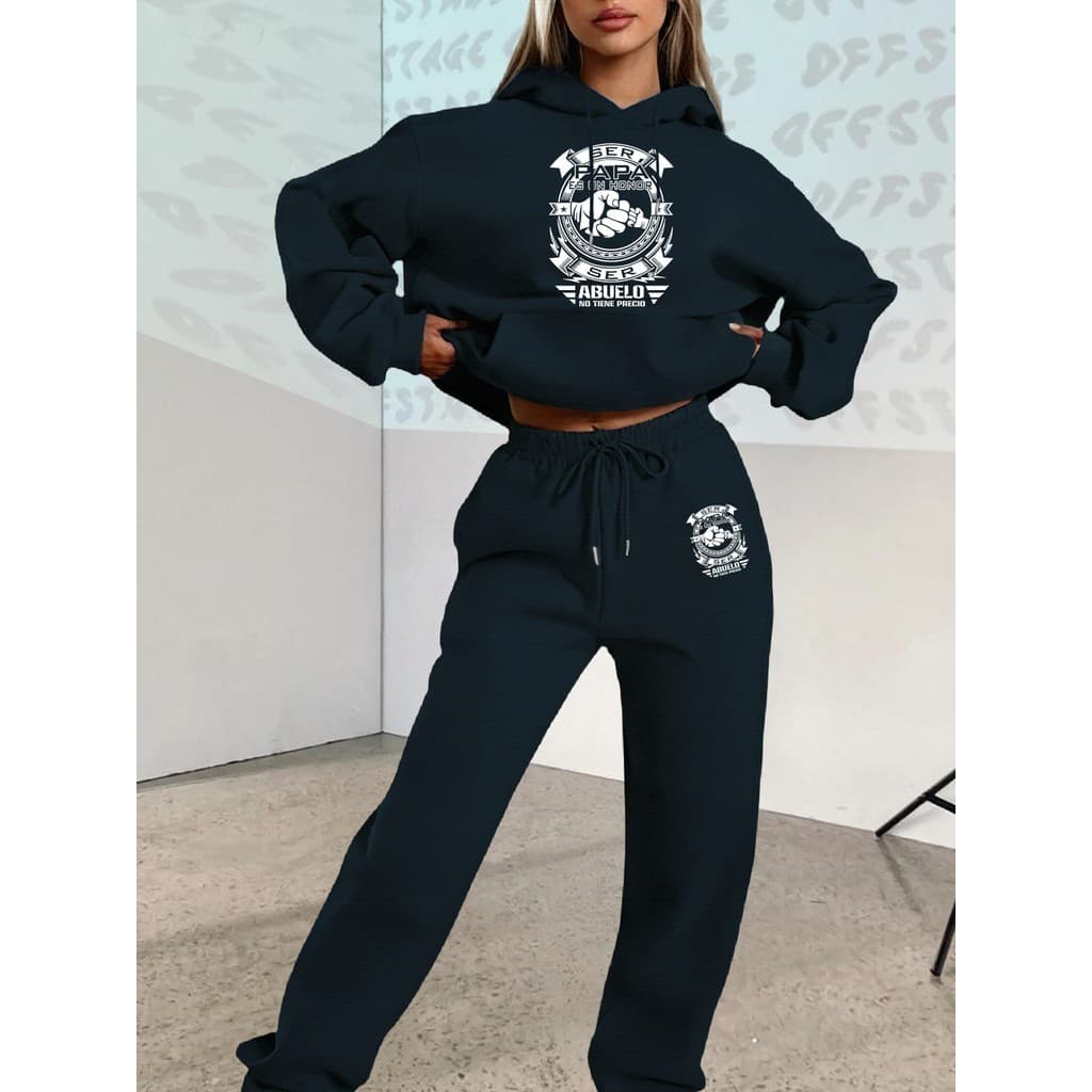 Conjunto Moletom Unissex Estampa Ser Papá Es Un Honor, Moletom Casual de Inverno, Alta Qualidade,