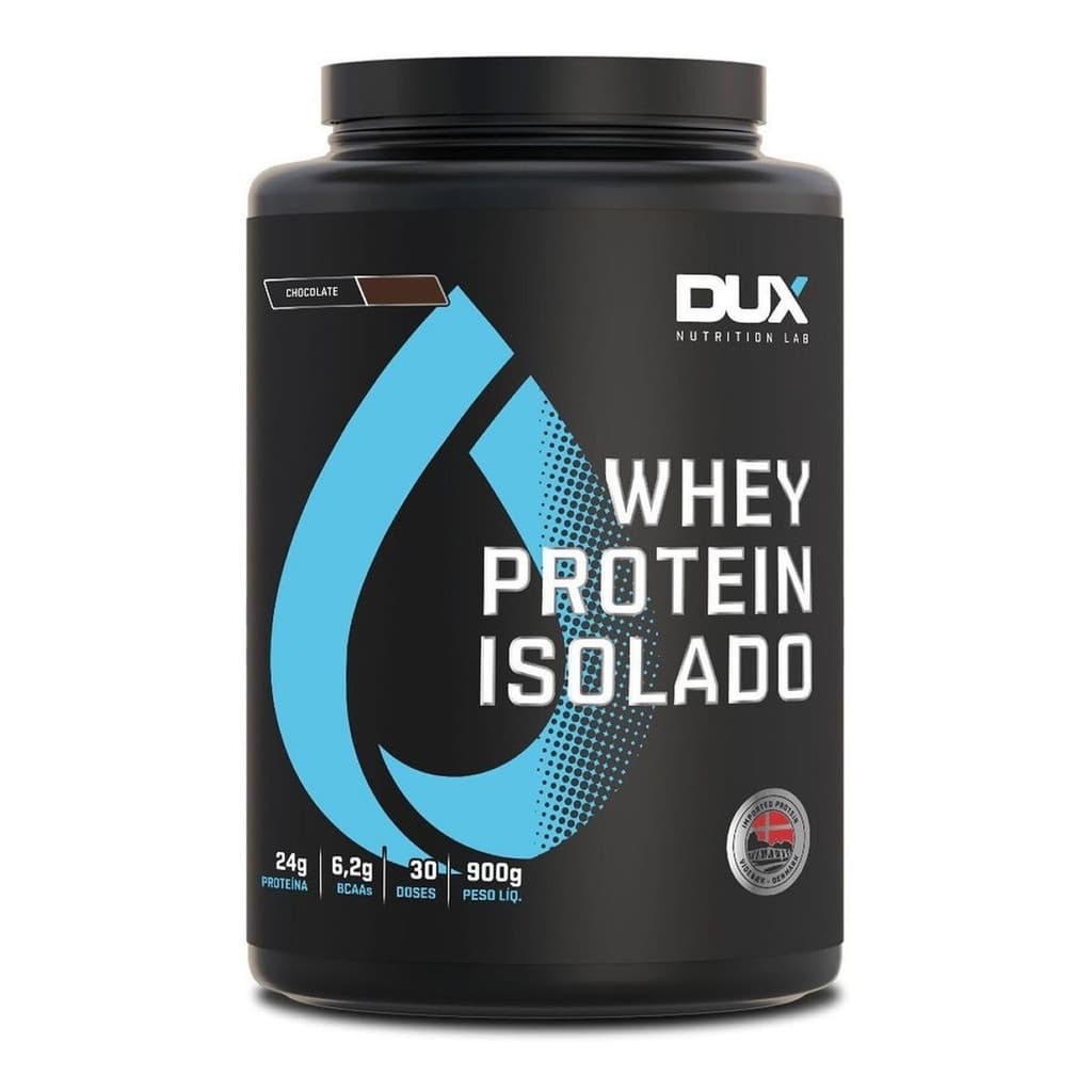 Whey Protein Isolado Dux Nutrition Pote 900g Chocolate.